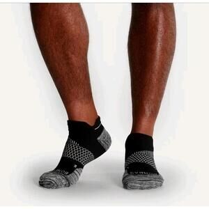 NWOT $54 Bombas Men’s Running Ankle Sock 3-Pack Hex Tec Black Size L
